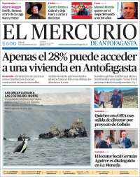 Portada de El Mercurio de Antofagasta (Chile)