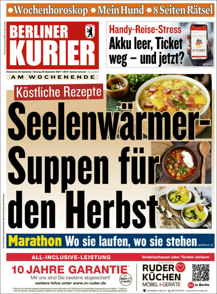 Portada de Berliner Kurier - Startseite BK (Alemania)