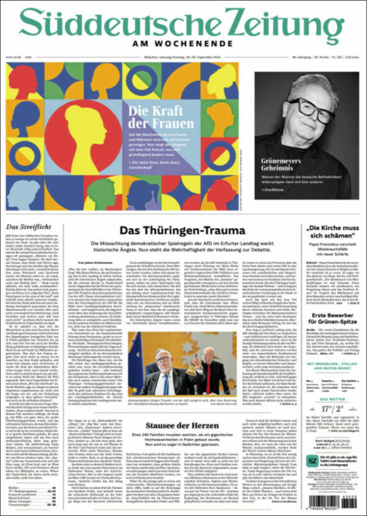 Portada de Sueddeutsche (Alemania)