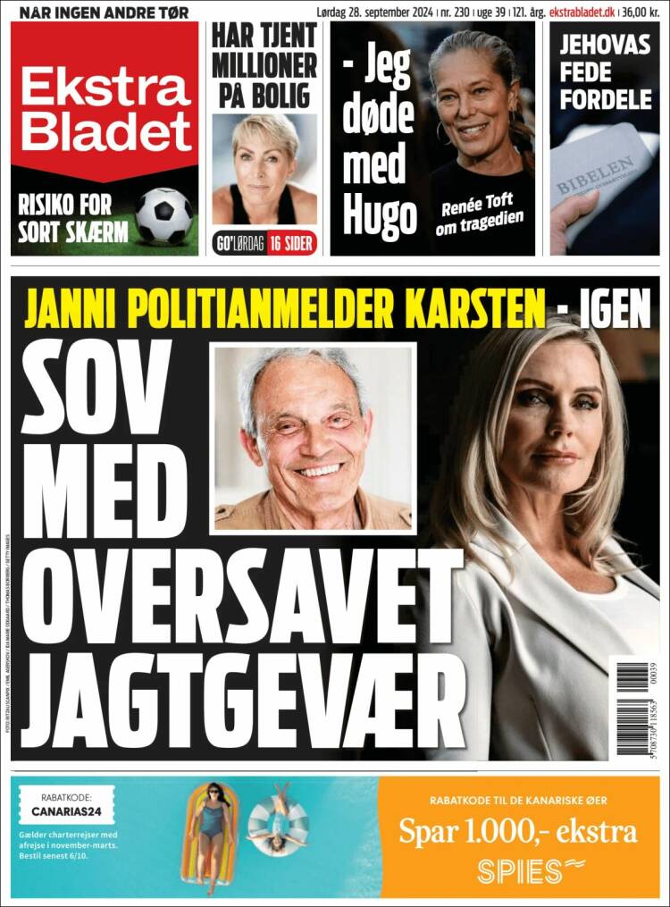 Portada de Ekstra Bladet (Dinamarca)