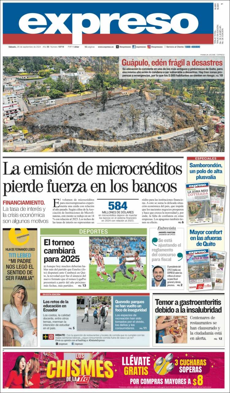 Portada de Expreso (Ecuador)