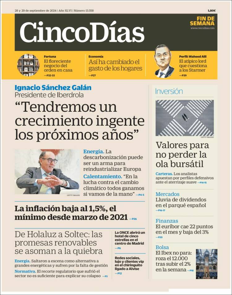 Portada de Cinco Días (Espa&ntilde;a)