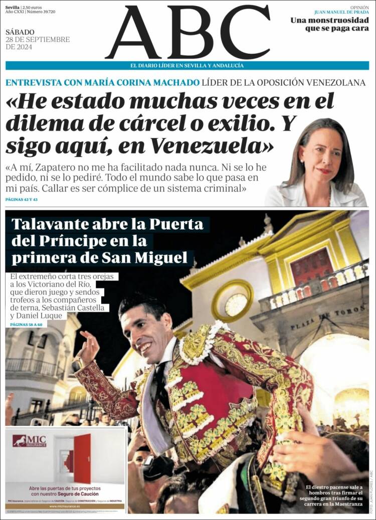 Portada de ABC - Sevilla (España)