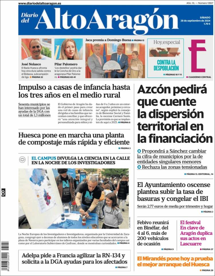 Portada de Diario del AltoAragón (España)