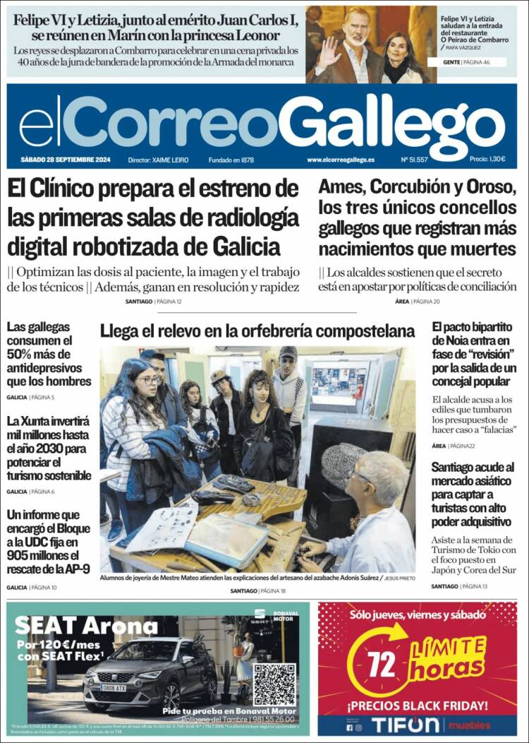 Portada de El Correo Gallego (España)
