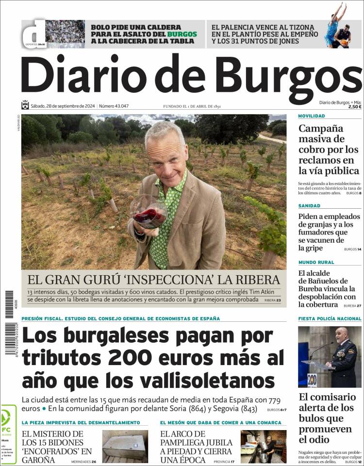 Portada de Diario de Burgos (España)