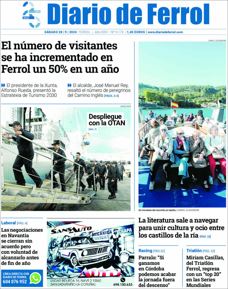 Portada de Diario de Ferrol (España)
