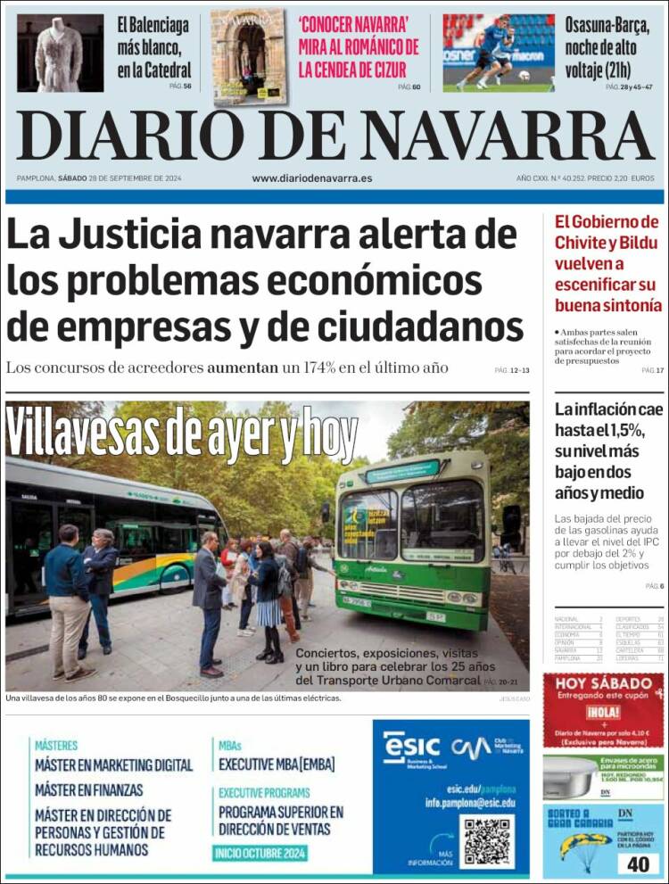 Portada de Diario de Navarra (España)