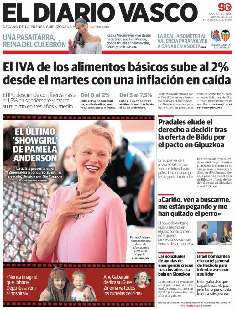Portada de Diario Vasco (España)