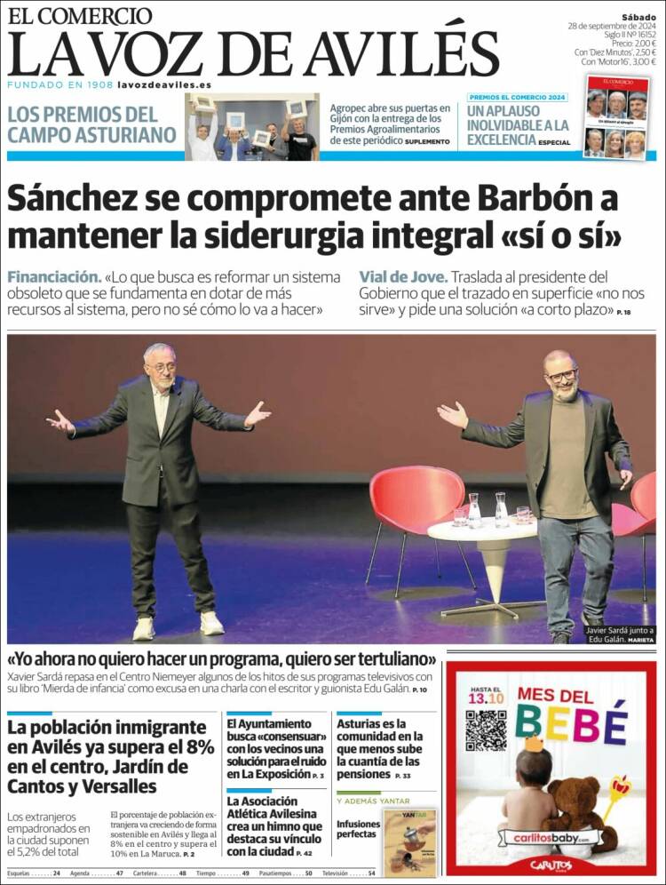 Portada de El Comercio - Avilés (España)