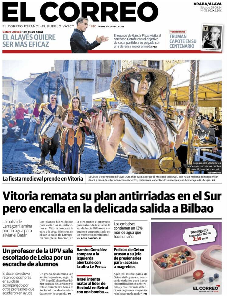Portada de El Correo - Álava (España)