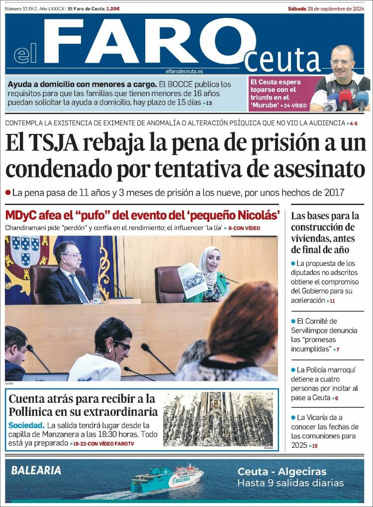 Portada de El Faro de Ceuta (España)