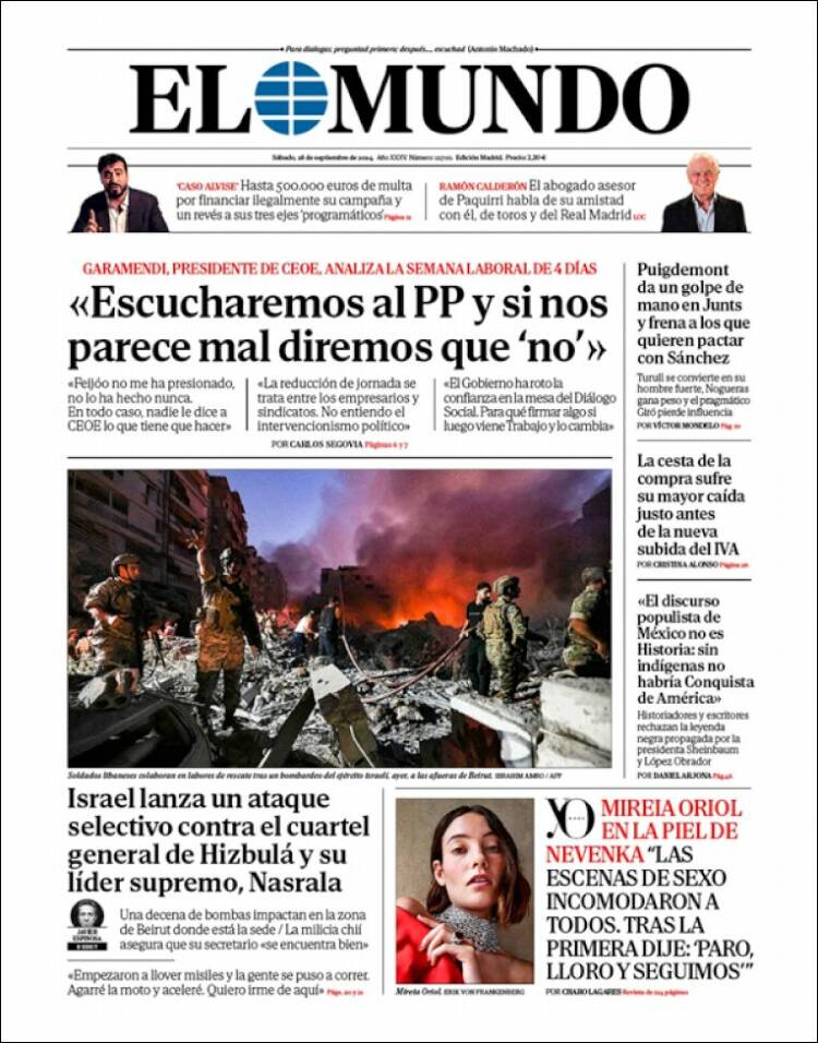 Portada de El Mundo (España)