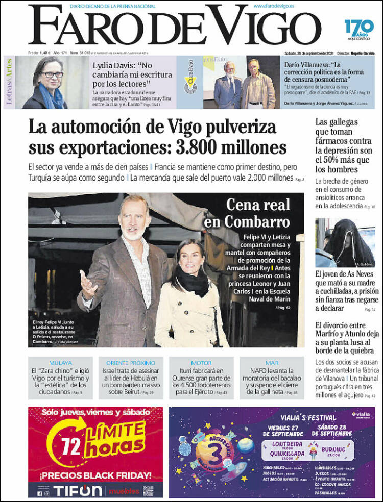 Portada de Faro de Vigo (España)