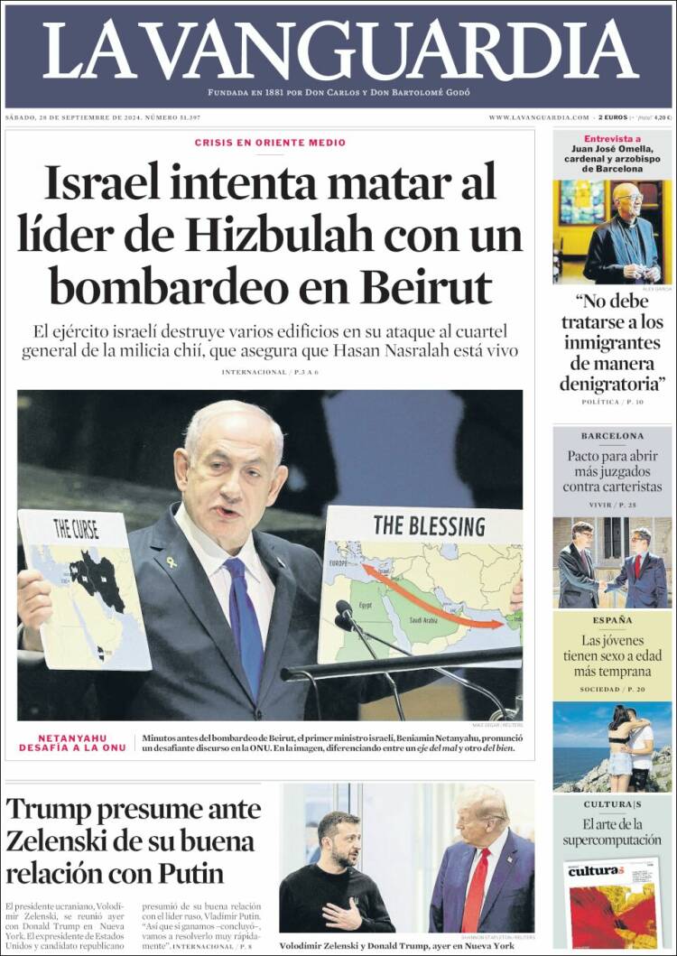 Portada de La Vanguardia (España)