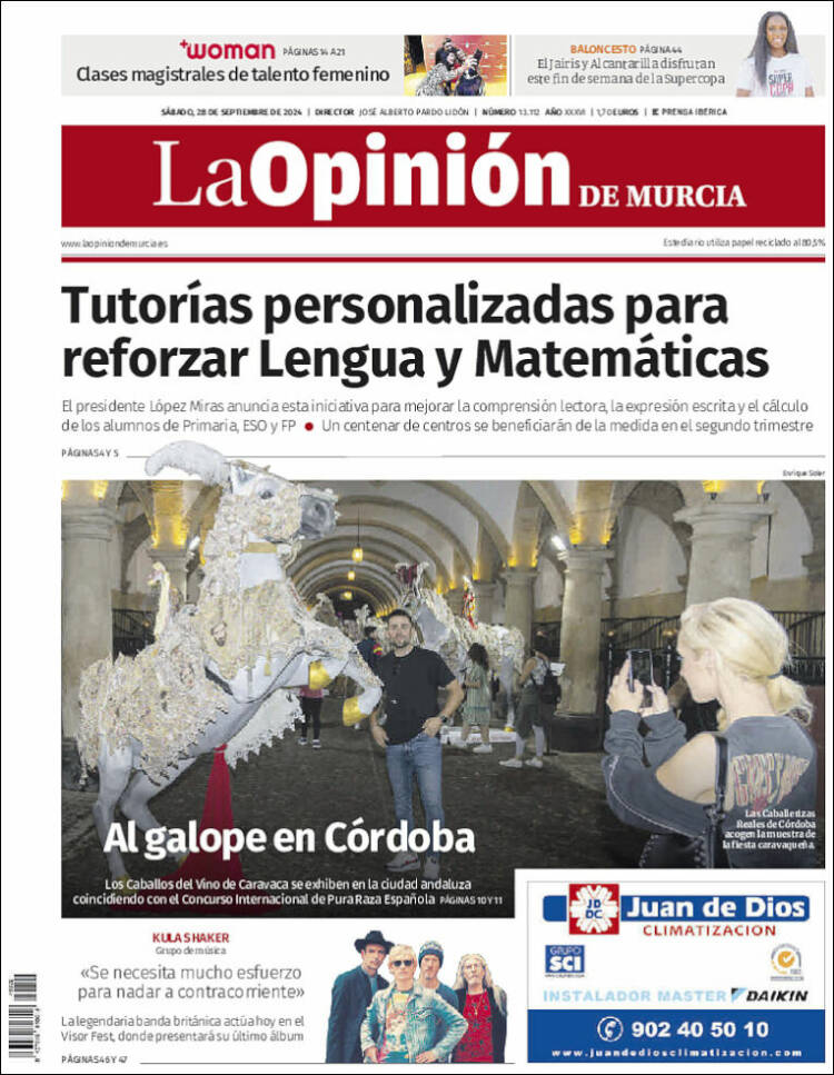 Portada de La Opinión de Murcia (España)