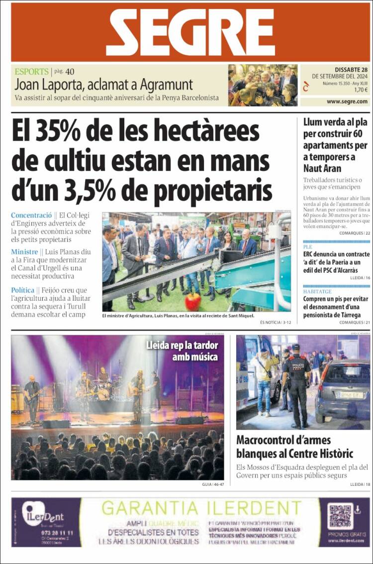 Portada de Segre (España)