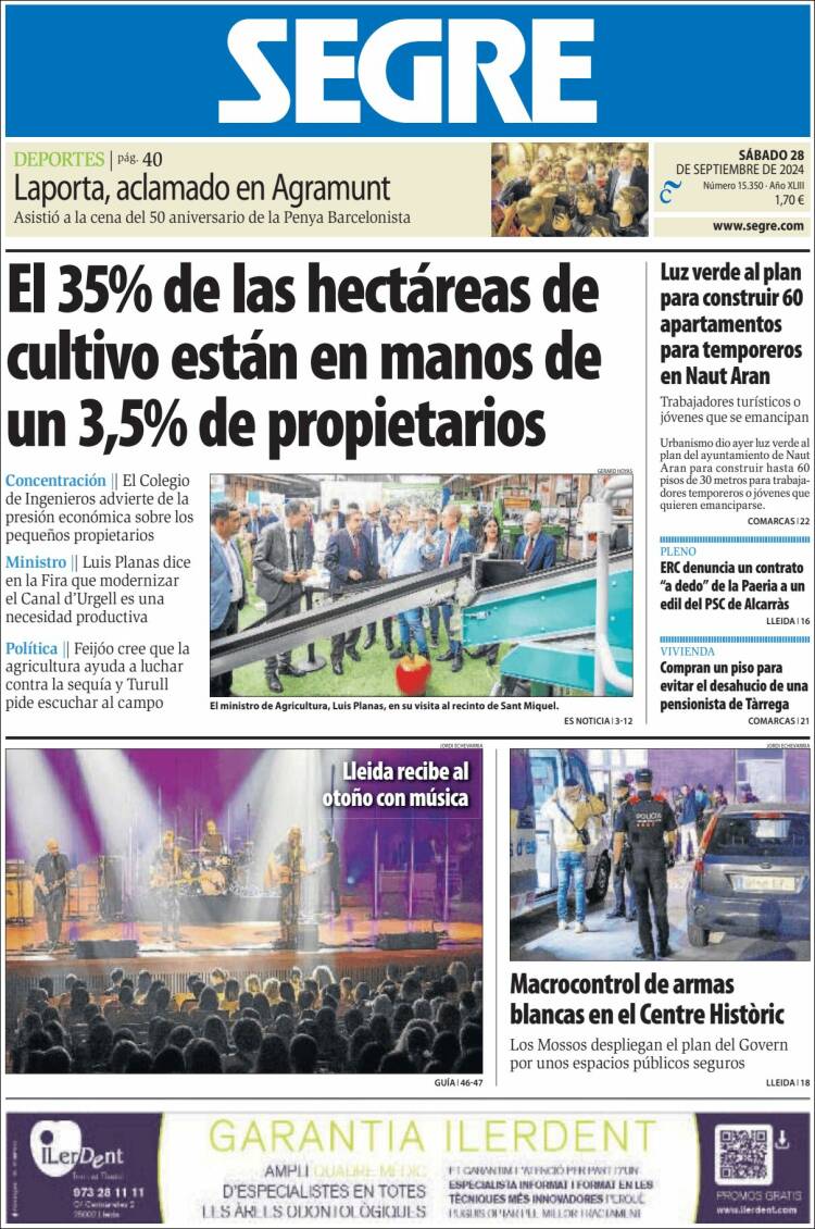 Portada de Segre  (España)