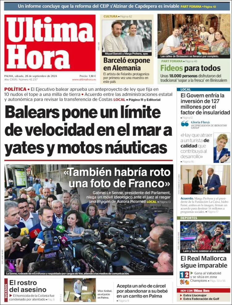 Portada de Última Hora (España)