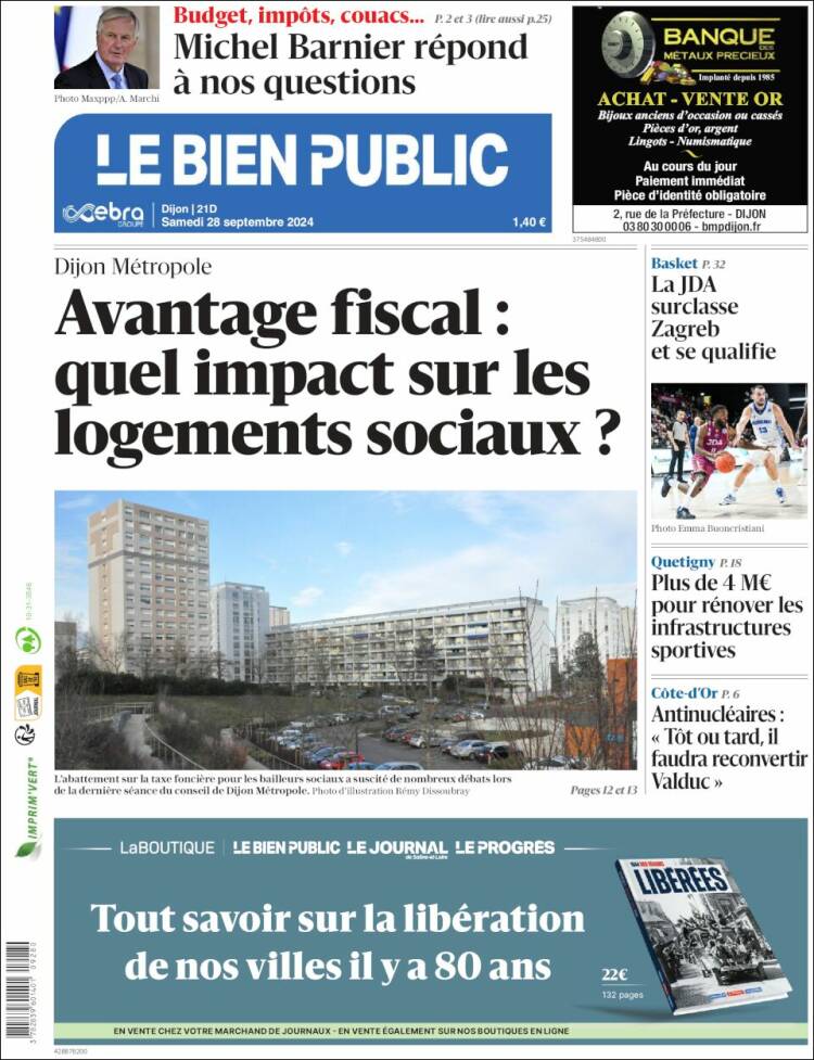 Portada de Le Bien Public (Francia)