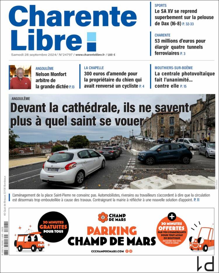 Portada de Charente Libre (Francia)