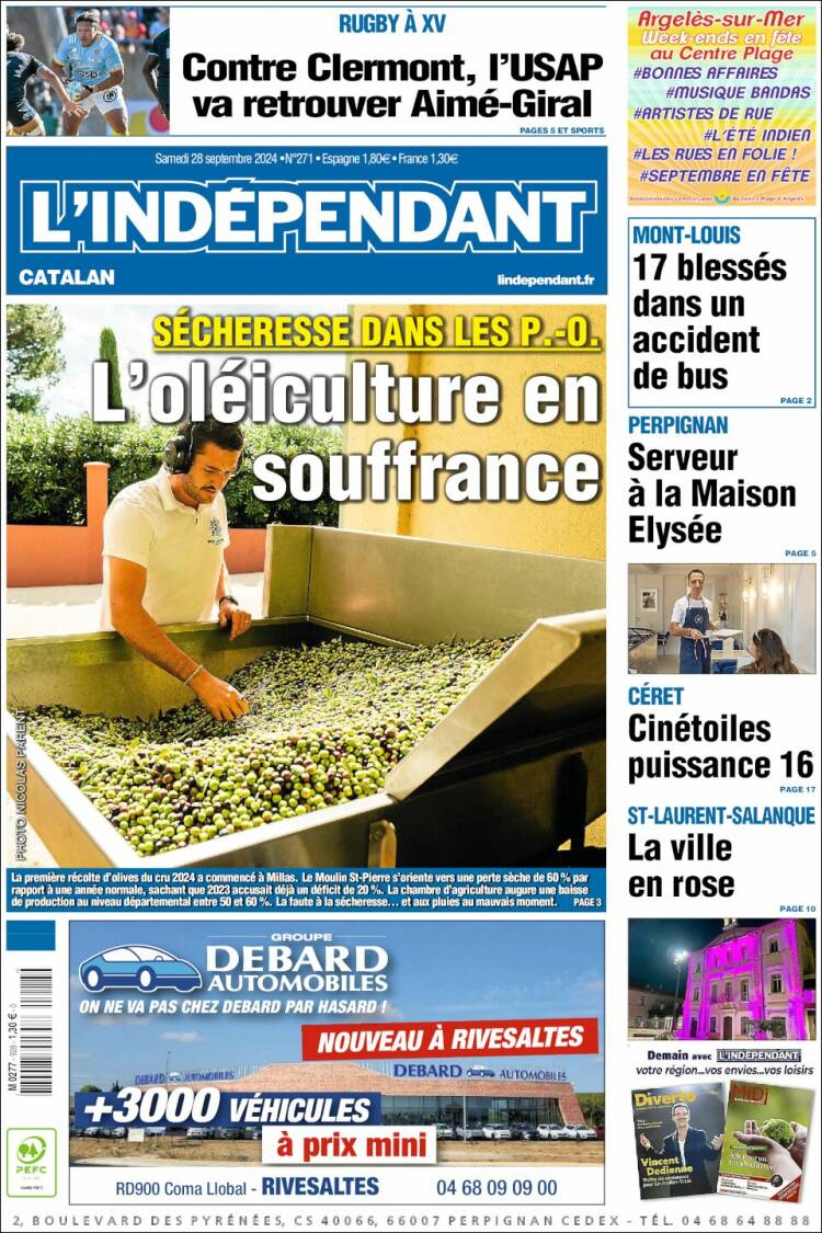 Portada de Le Indépendant (Francia)