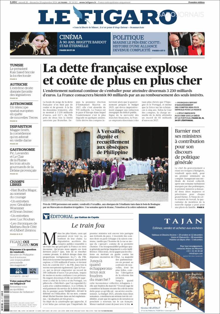 Portada de Le Figaro (Francia)