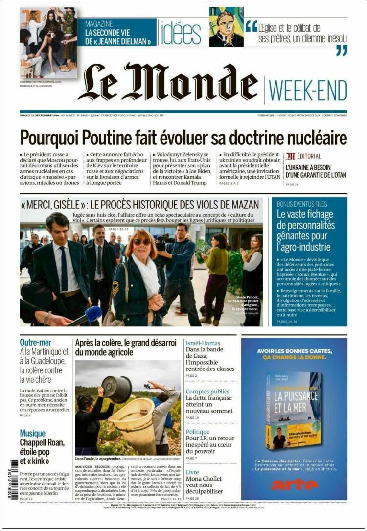 Portada de Le Monde (Francia)