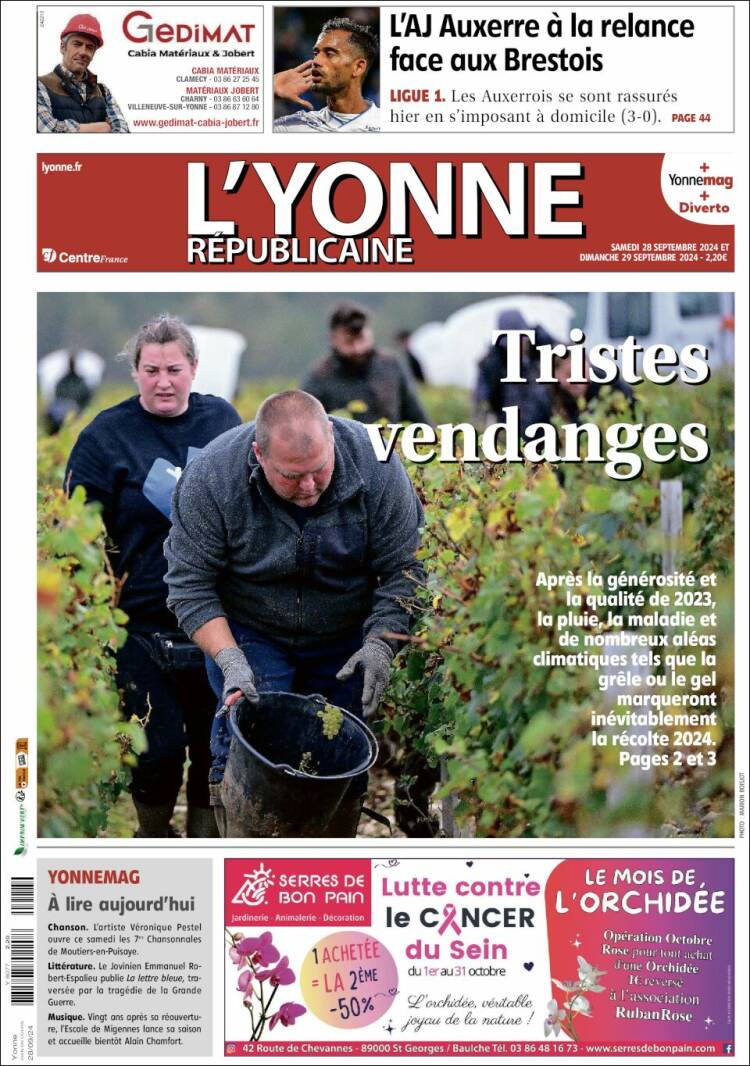 Portada de L'Yonne-Républicaine (Francia)