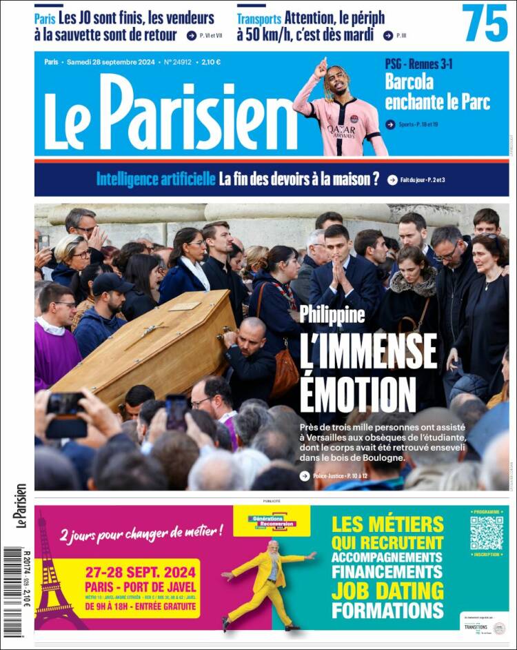 Portada de Le Parisien (Francia)