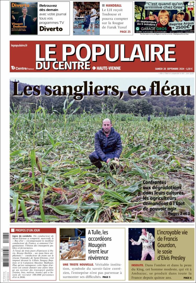 Portada de Le Populaire du Centre (Francia)