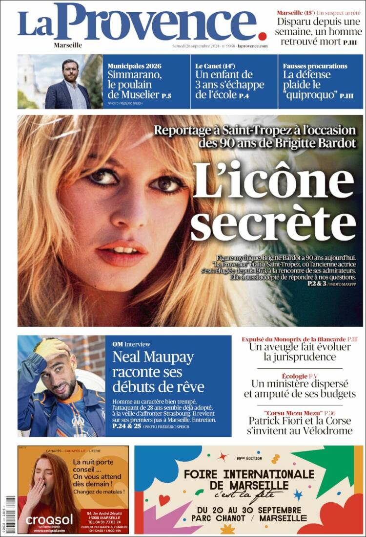 Portada de La Provence (Francia)