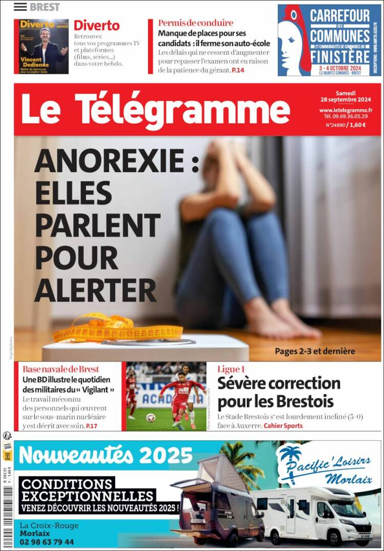 Portada de Télégramme (Francia)