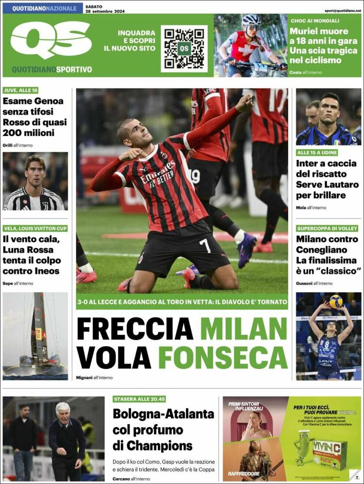 Portada de Quotidiano Sportivo (Italia)