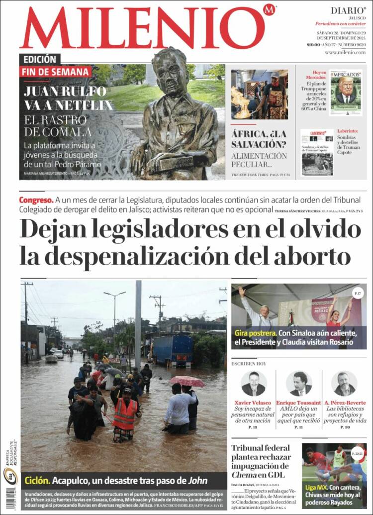 Portada de Milenio - Jalisco (M&eacute;xico)