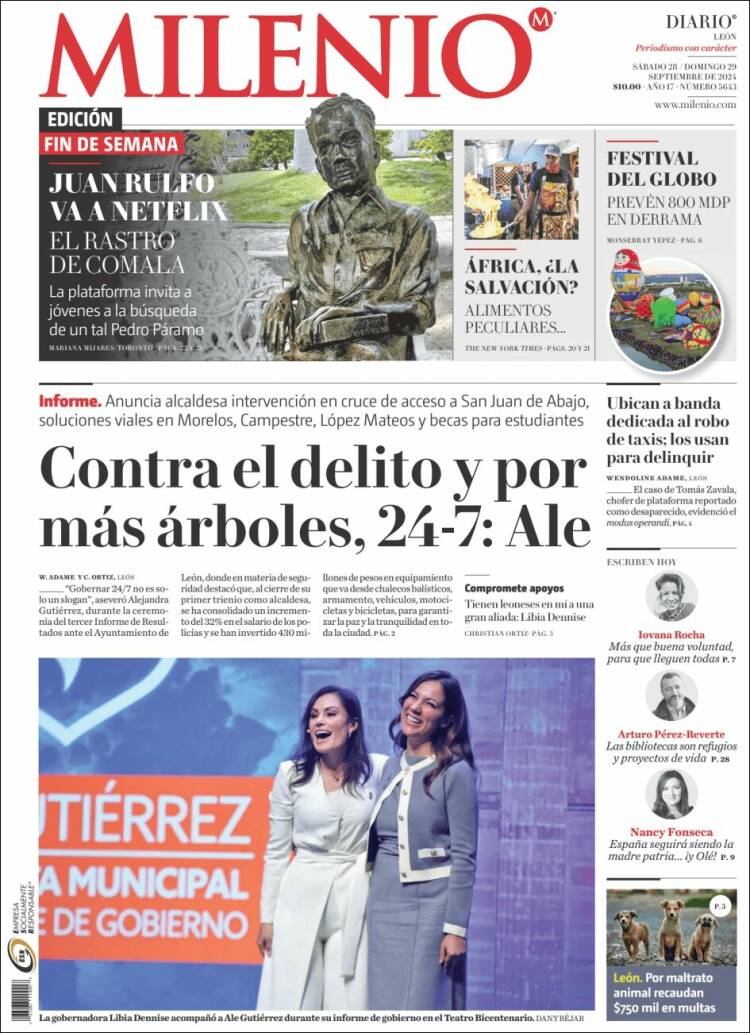 Portada de Milenio de León (M&eacute;xico)