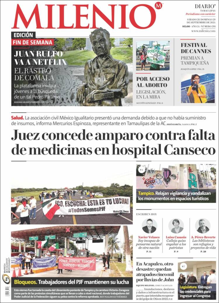 Portada de Milenio - Tamaulipas (M&eacute;xico)