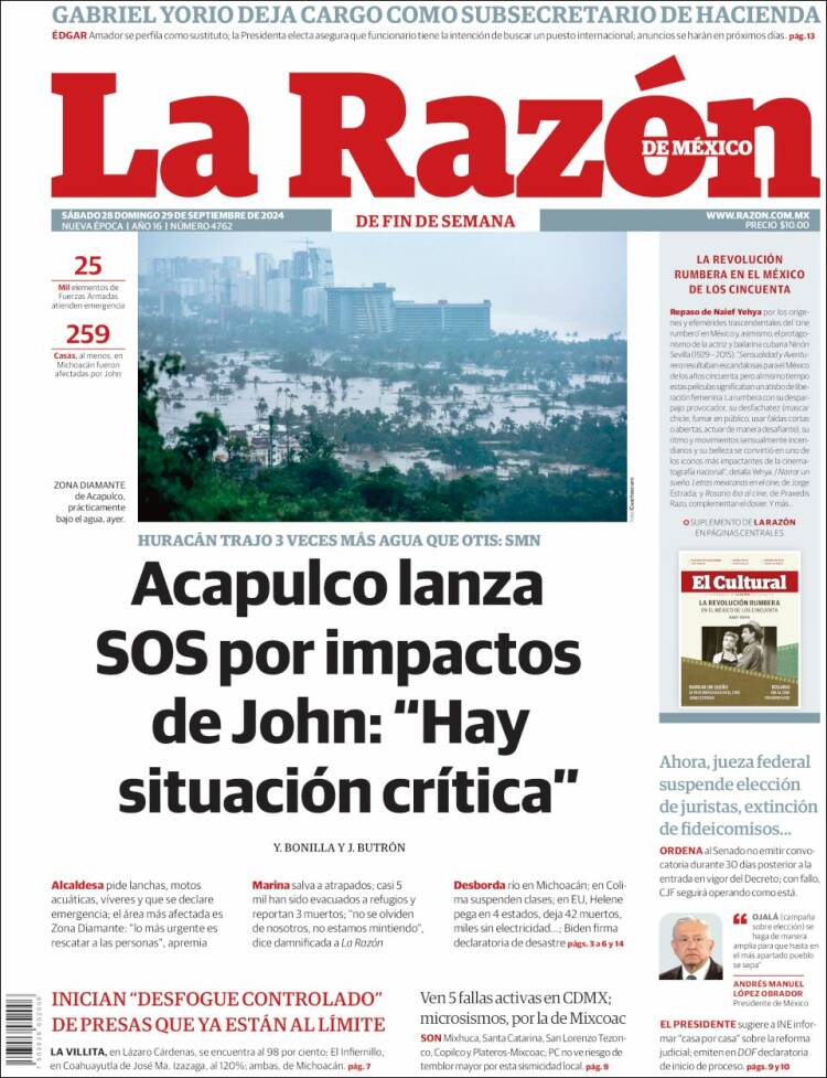 Portada de La Razón (M&eacute;xico)