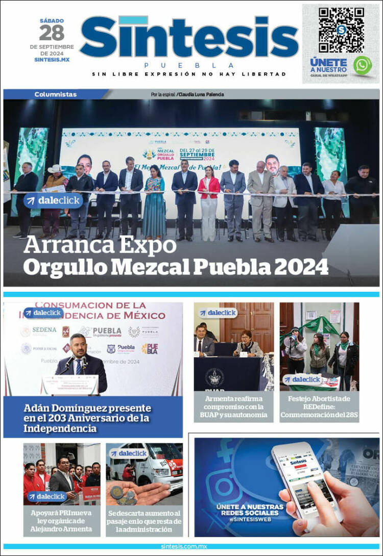 Portada de Síntesis - Puebla (M&eacute;xico)