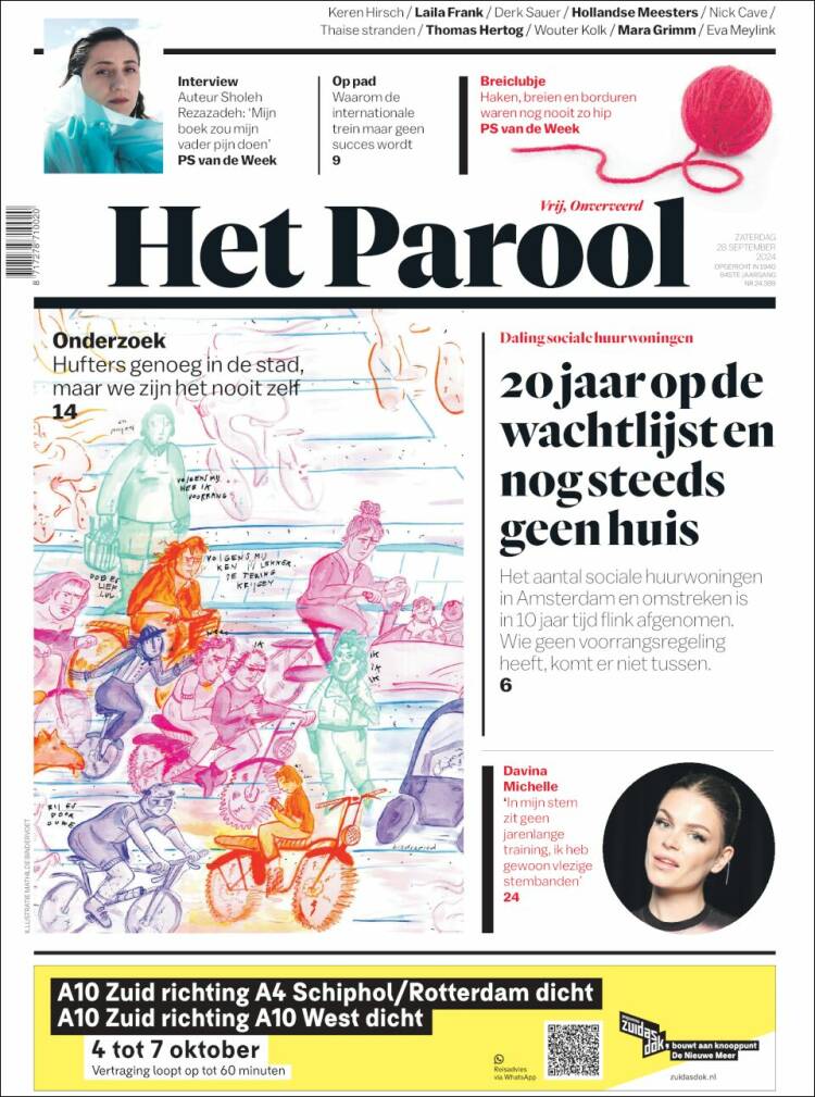Portada de Het Parool (Pa&iacute;ses Bajos)