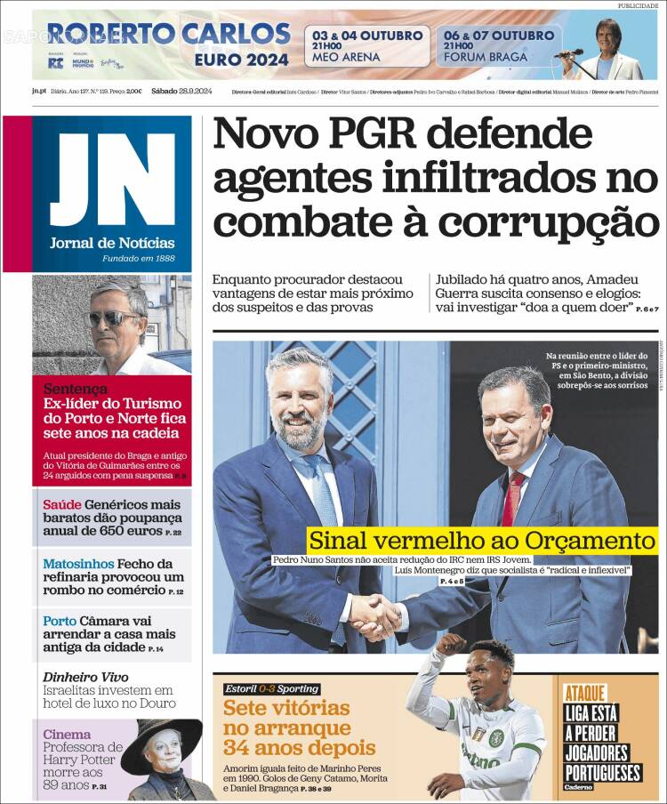 Portada de Jornal de Notícias (Portugal)