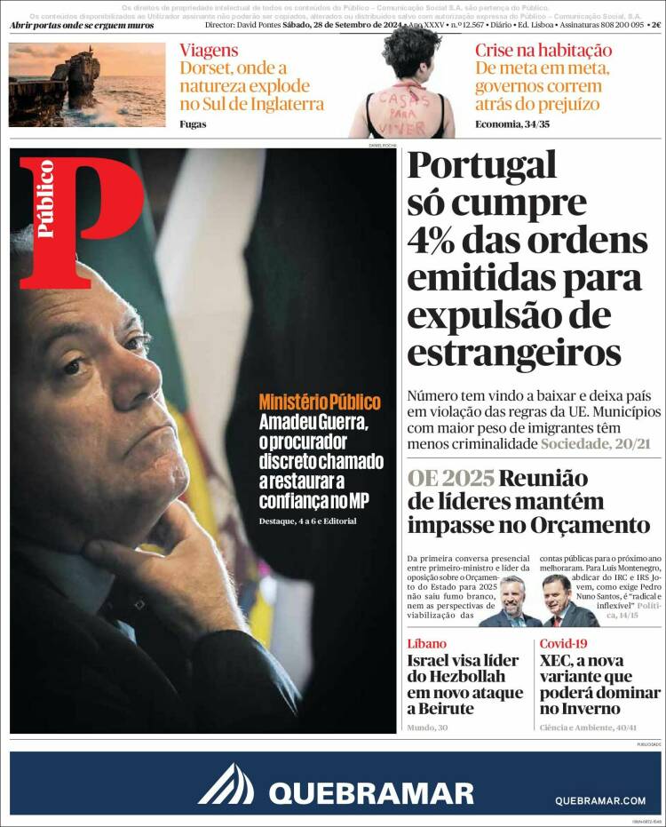 Portada de Público (Portugal)