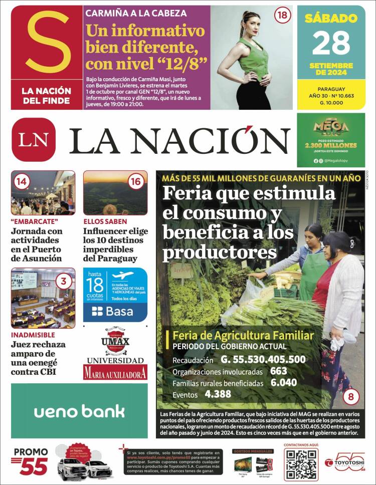 Portada de La Nación (Paraguay)