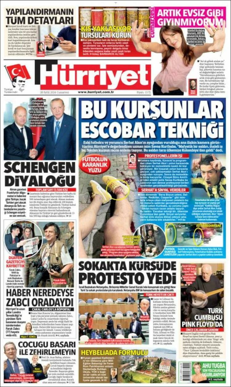 Portada de Hürriyet (Turqu&iacute;a)