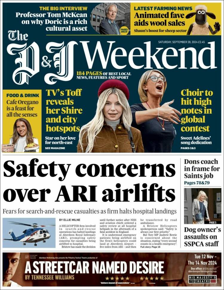 Portada de The Press and Journal (Reino Unido)