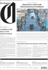 Portada de The Oregonian (USA)