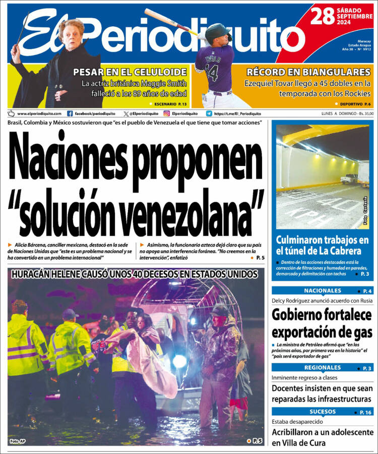 Portada de Periodiquito de Aragua (Venezuela)