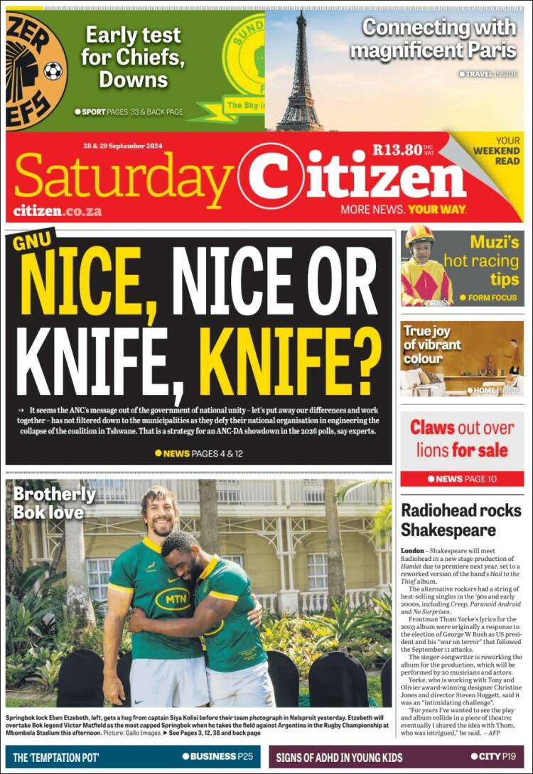 Portada de The Citizen (Sud&aacute;frica)
