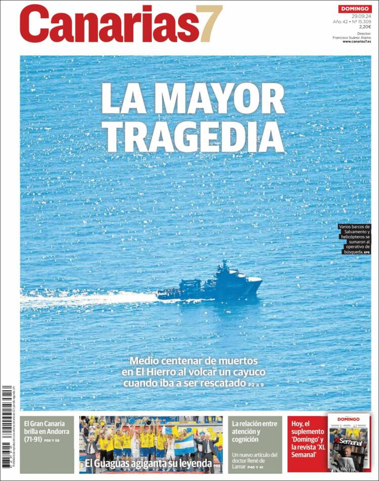 Portada de Canarias 7 (España)