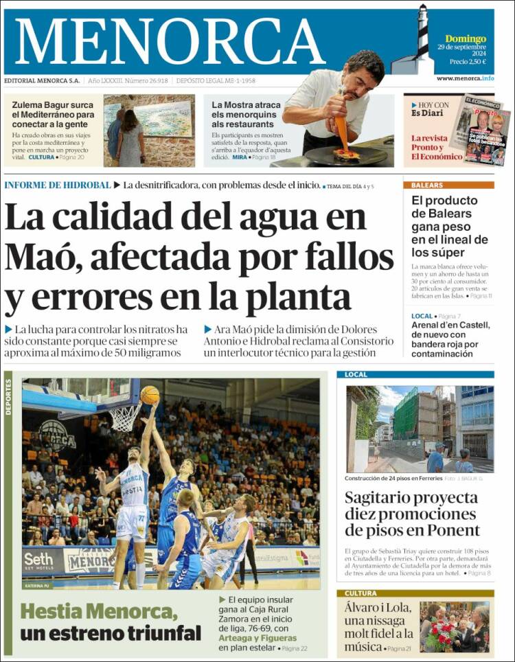 Portada de Menorca - Diario Insular (España)